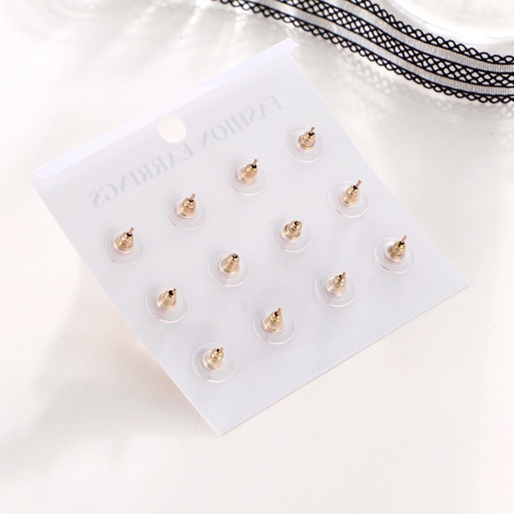 **KIMIA* 12-Pc Gold x Rhinestone Fashion Stud Earring Set - Picture 3 of 4